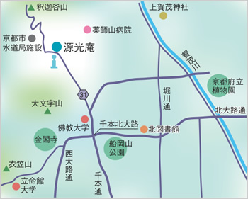 源光庵への地図
